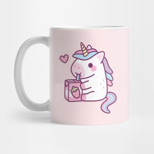 Cute Little Unicorn Loves Strawberry Milk Mug